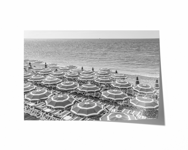 Cote d'Azur Beach Umbrellas | Black and White Fine Art Photography Print