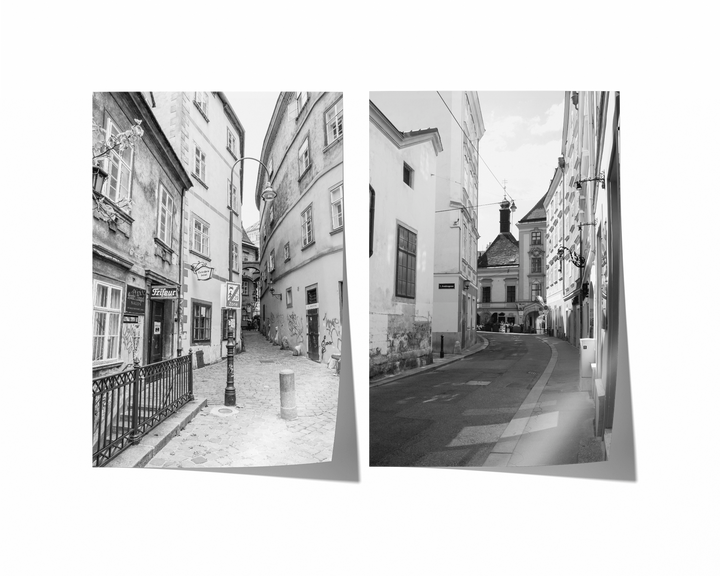 Streets of Vienna Gallery Wall | Black & White Fine Art Photography Print Set