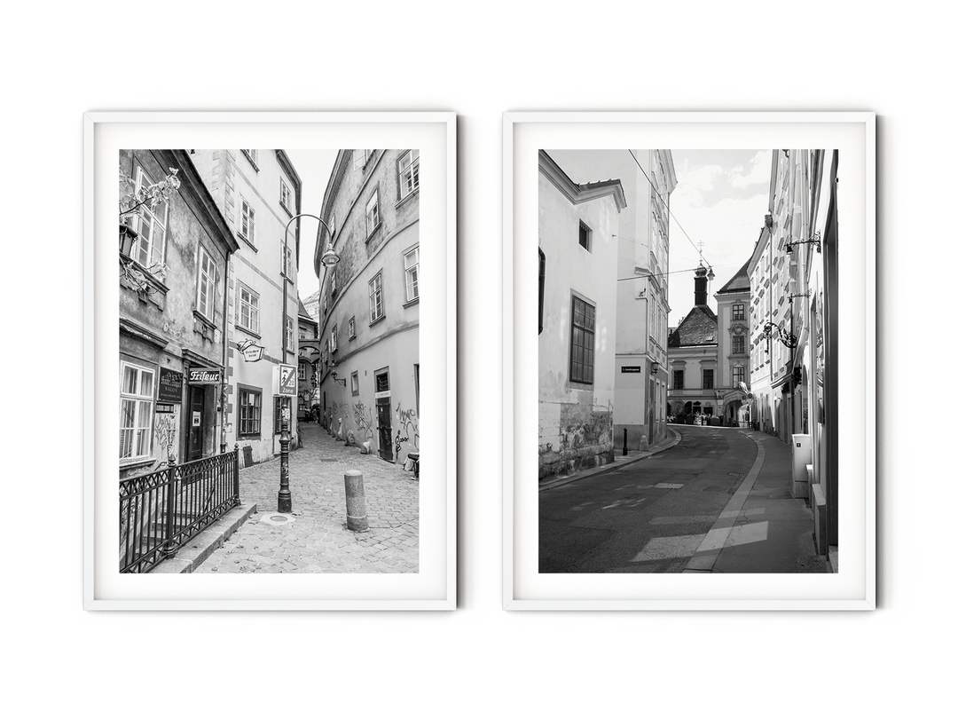 Streets of Vienna Gallery Wall | Black & White Fine Art Photography Print Set