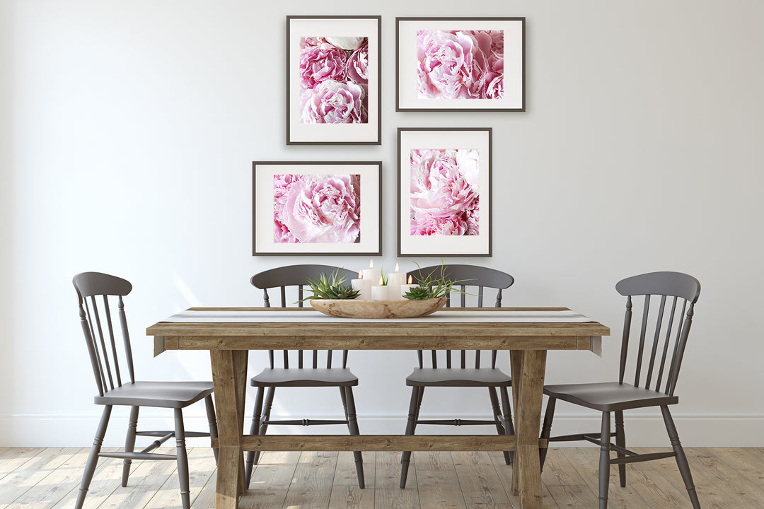 Pink Peonies Gallery Wall III | Fine Art Photography Print Set