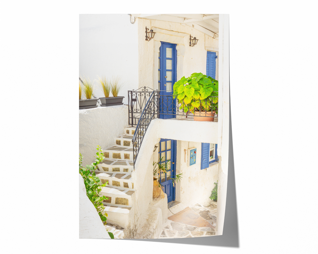 Griechisches Dorf Treppen | Fine Art Poster Print