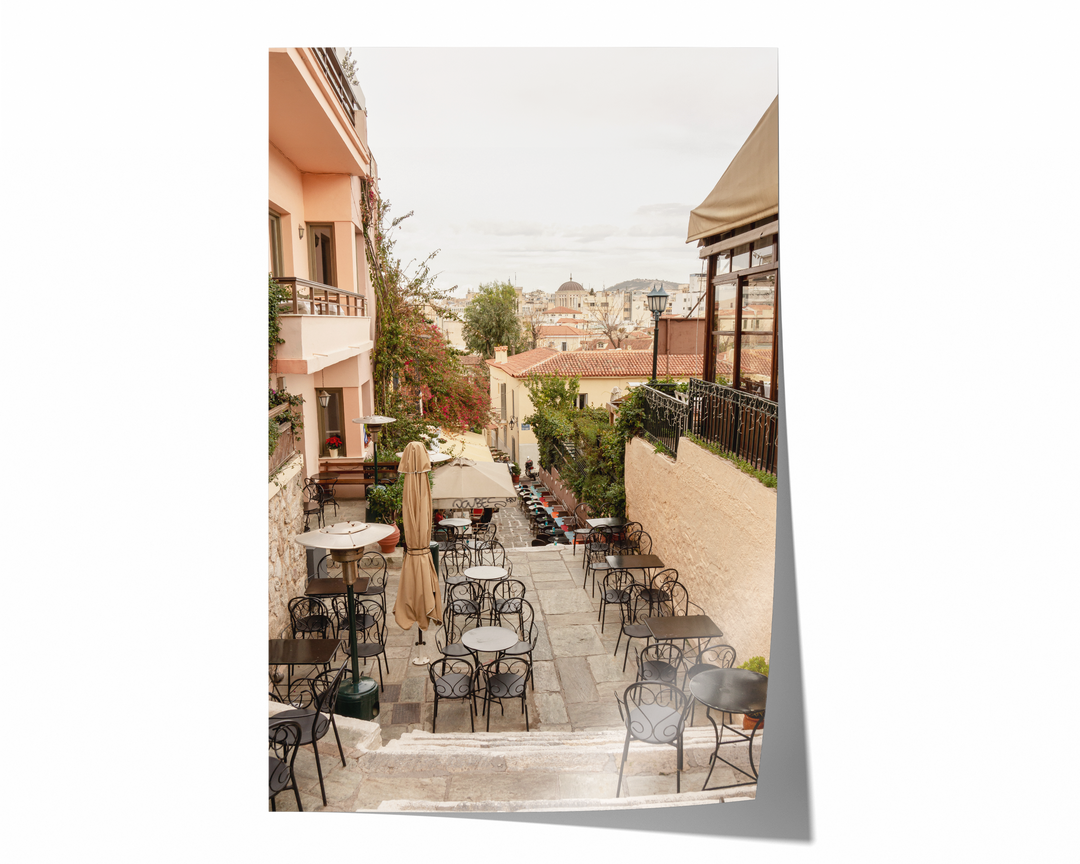 Griechisches Straßencafé | Fine Art Poster Print