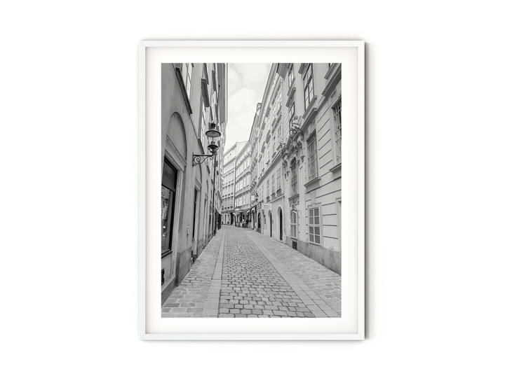 Cobblestone Alley in Vienna | Black & White Fine Art Photography Print